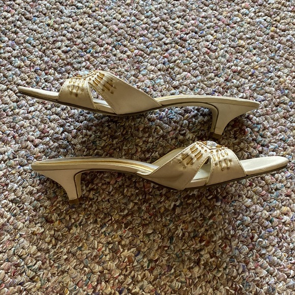 Ann Marino heeled sandals/slides with jewels - Picture 7 of 10